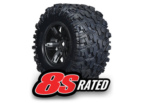 TRA7772X Tires/Wheels Assembled/Glued X-Maxx 8S Rated (2)